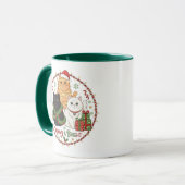 Christmas Cat Mug - Festive Holiday Coffee Cup Mok (Voorkant links)