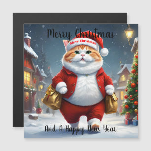 Christmas Cat Père Noël, Carte magnétique