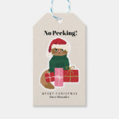 Christmas Cat Personaliseer Gift Label Cadeaulabel (Voorkant)