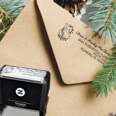 Christmas Cat Return Address Label Zelfinktende Stempel