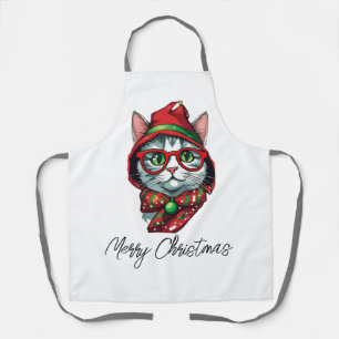 Christmas Cat Schort - Leuke vakantie bakken kledi