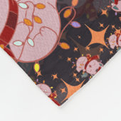 Christmas Cat With Santa Hat Fleece Deken (Hoek)