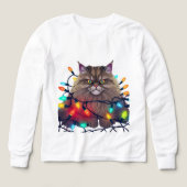 Christmas Cat Wrapped in Colorful Lights (Motif recto)