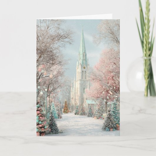 Christmas Cathedral Feestdagen Kaart (Voorkant)