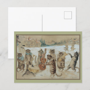 Christmas Cats: Carol Singing beroemd gemaakt door Briefkaart