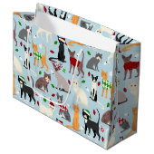 Christmas Cats Grand sac cadeau (Devant Angle)