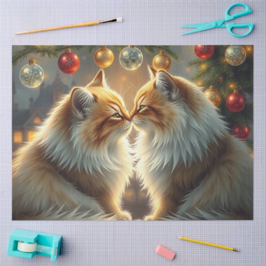 Christmas Cats kissing Tissue Paper Tissuepapier (Craft)