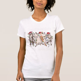 Christmas Cats with Santa Hats Cute Funny Holiday T-shirt