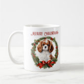 Christmas Cavalier King Charles Dog Texte Mug (Gauche)