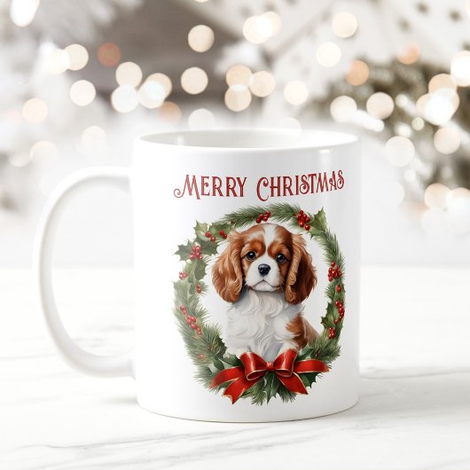 Christmas Cavalier King Charles Dog Texte Mug
