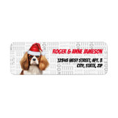 Christmas Cavalier King Charles Spaniel Dog Name Etiket (Voorkant)