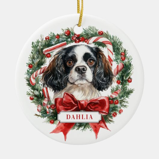 Christmas Cavalier King Charles Spaniel Ornament (Voorkant)