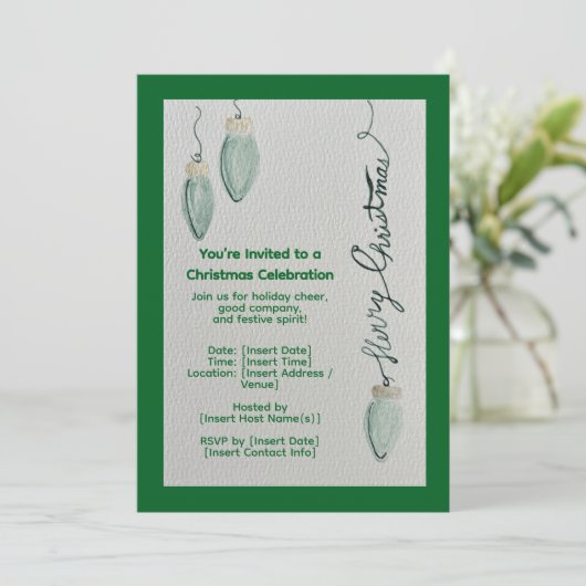 Christmas Celebration Invitation  Kaart (Staand voorkant)