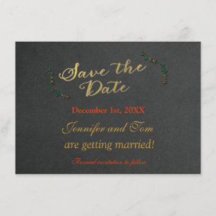Christmas Chalkboard Holly Invitation Enregistrer