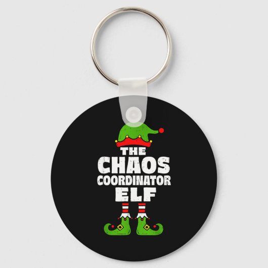 Christmas Chaos Coordinator Elf Funny Xmas Holiday Sleutelhanger (Voorkant)