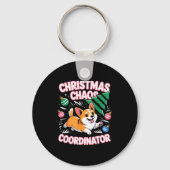 Christmas Chaos Coordinator Xmas Puppy Funny Welsh Sleutelhanger (Voorkant)