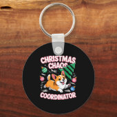 Christmas Chaos Coordinator Xmas Puppy Funny Welsh Sleutelhanger (Voorkant)