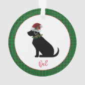 Christmas Check Green Black Lab Silhouette Nom (dos)