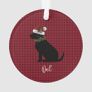 Christmas Check Red Black Lab Nom du Motif Fun