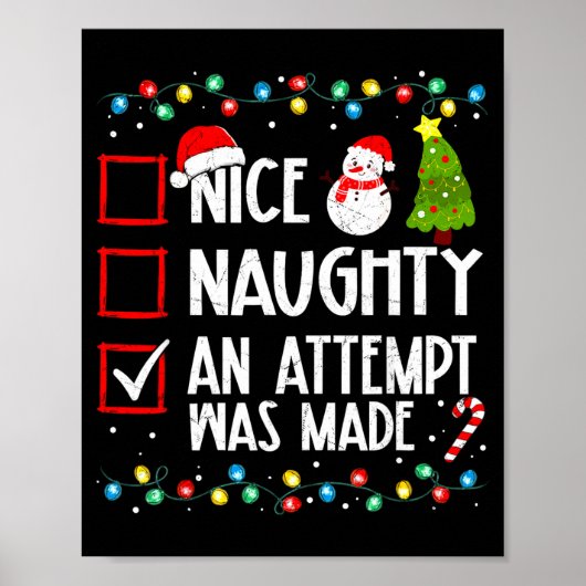 Christmas Checklist Naughty Nice An Attempt Was Ma Poster (Voorkant)