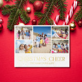 Christmas Cheer Gold Foil Holiday Kaart 5 foto's