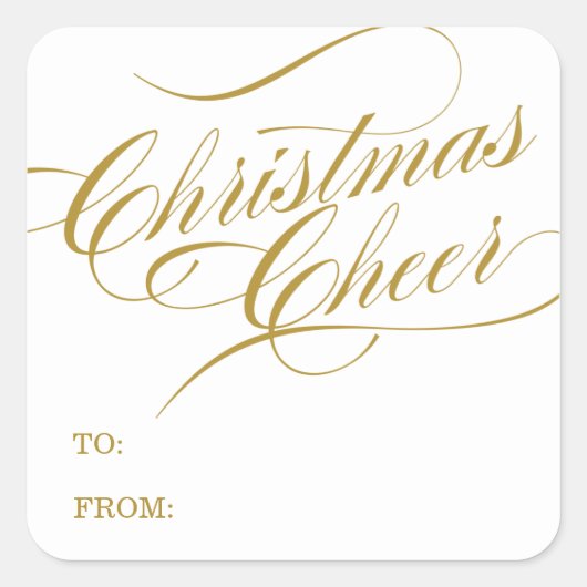 CHRISTMAS CHEER | HOLIDAY GIFT-LABELS VIERKANTE STICKER (Voorkant)