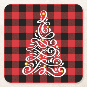 Christmas Cheer Onderzetter met Tree