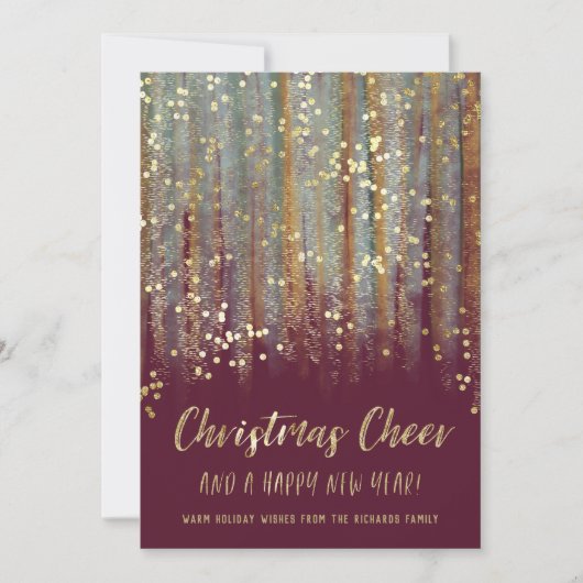 Christmas Cheer Painted Brush Strokes en Confetti Feestdagenkaart (Voorkant)