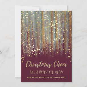Christmas Cheer Painted Brush Strokes en Confetti Feestdagenkaart