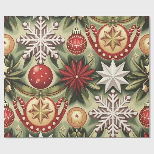 Christmas  Cheer Pattern Cadeaupapier (Vlak)