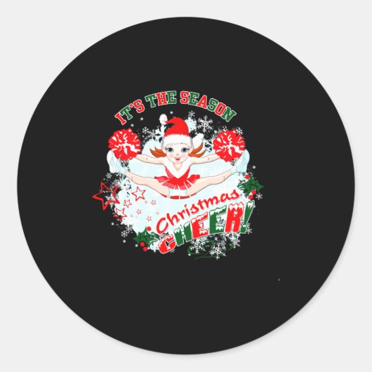 Christmas Cheer  Ronde Sticker (Voorkant)