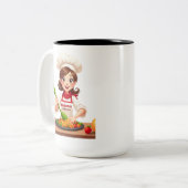 Christmas Chef Girl Mug for Holiday Cooking Fun (Devant gauche)