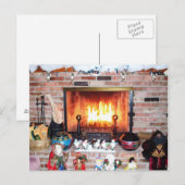 CHRISTMAS CHEMINÉE carte postale (Devant / Derrière)