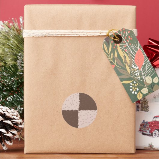 Christmas Chess Cookies Pattern Ronde Sticker (Feestdagen)