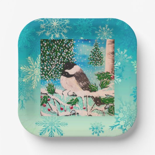Christmas Chickadee Chatter Bord (Voorkant)