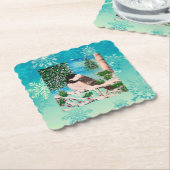Christmas Chickadee Chatter Bord Kartonnen Onderzetters (Gebogen)