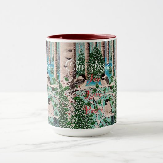 Christmas Chickadee Chatter Mok (Midden)