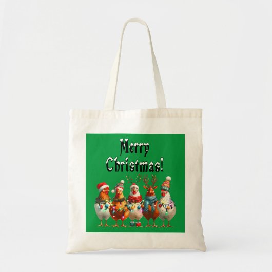 Christmas Chickens Canvas tas (Voorkant)