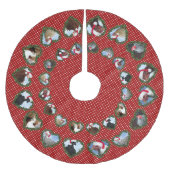 Christmas Chickens in Heart Wreaths Polka Dots Kerstboom Rok (Voorkant)