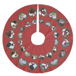 Christmas Chickens in Heart Wreaths Polka Dots Kerstboom Rok