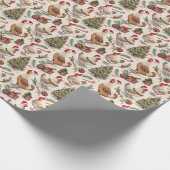 Christmas Chickens Wrapping Paper Cadeaupapier (Hoek)