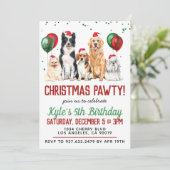 Christmas Chien Paw-ty Invitation d'anniversaire (Debout devant)