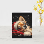 Christmas Chihuahua On A Long Sleeve  Kaart (Gele Bloem)