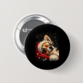 Christmas Chihuahua On A Long Sleeve  Ronde Button 5,7 Cm (Voorkant /achterkant)
