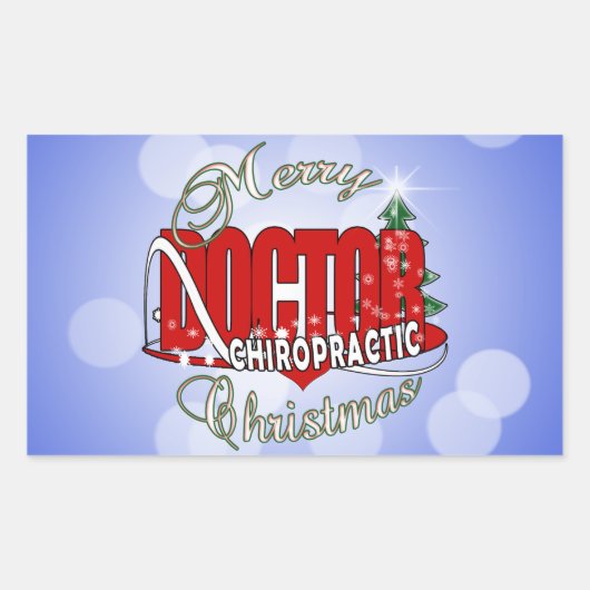 CHRISTMAS CHIROPRACTISCHE ARTS RECHTHOEKIGE STICKER (Voorkant)