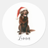 Christmas Chocolate Labrador Dog Pet Sticker (Voorkant)