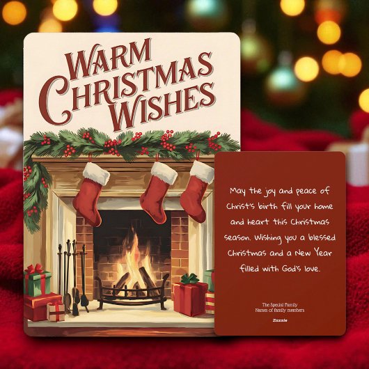 Christmas Christian Personalized Vintage Card Feestdagenkaart