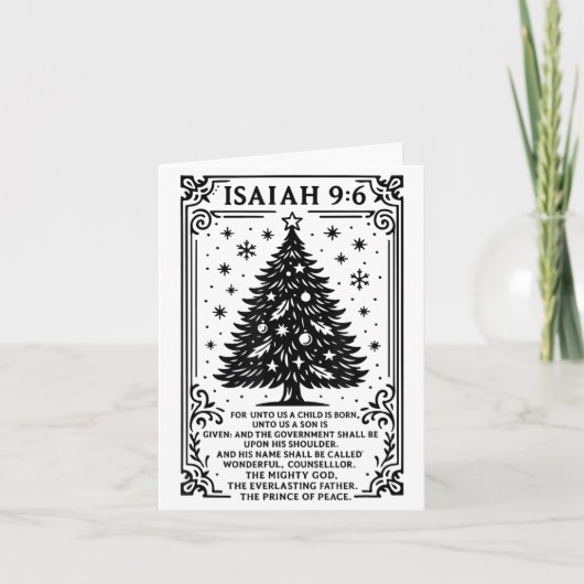 Christmas Christian Tree To Us A Child Is Born Isa Kaart (Voorkant)