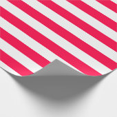 Christmas Classic Rood Wit Gestreept Chique Sjablo Cadeaupapier (Hoek)