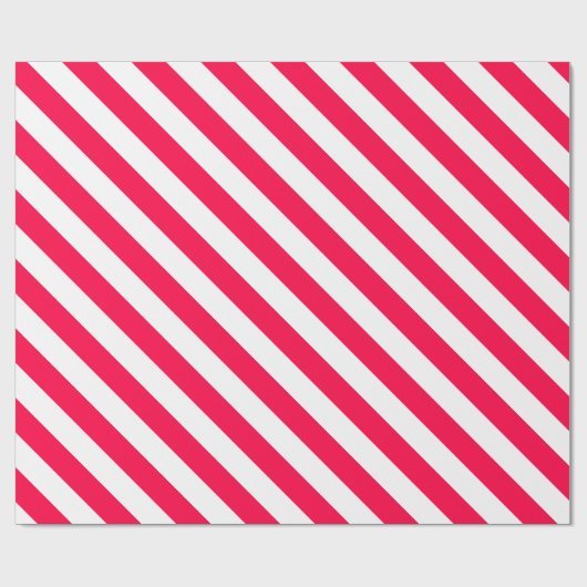 Christmas Classic Sjabloon Rood Wit Gestreept Cadeaupapier (Vlak)